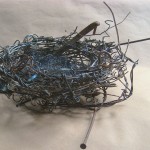 13" x 14" x 5" hanger wire, barbed wire , found metal